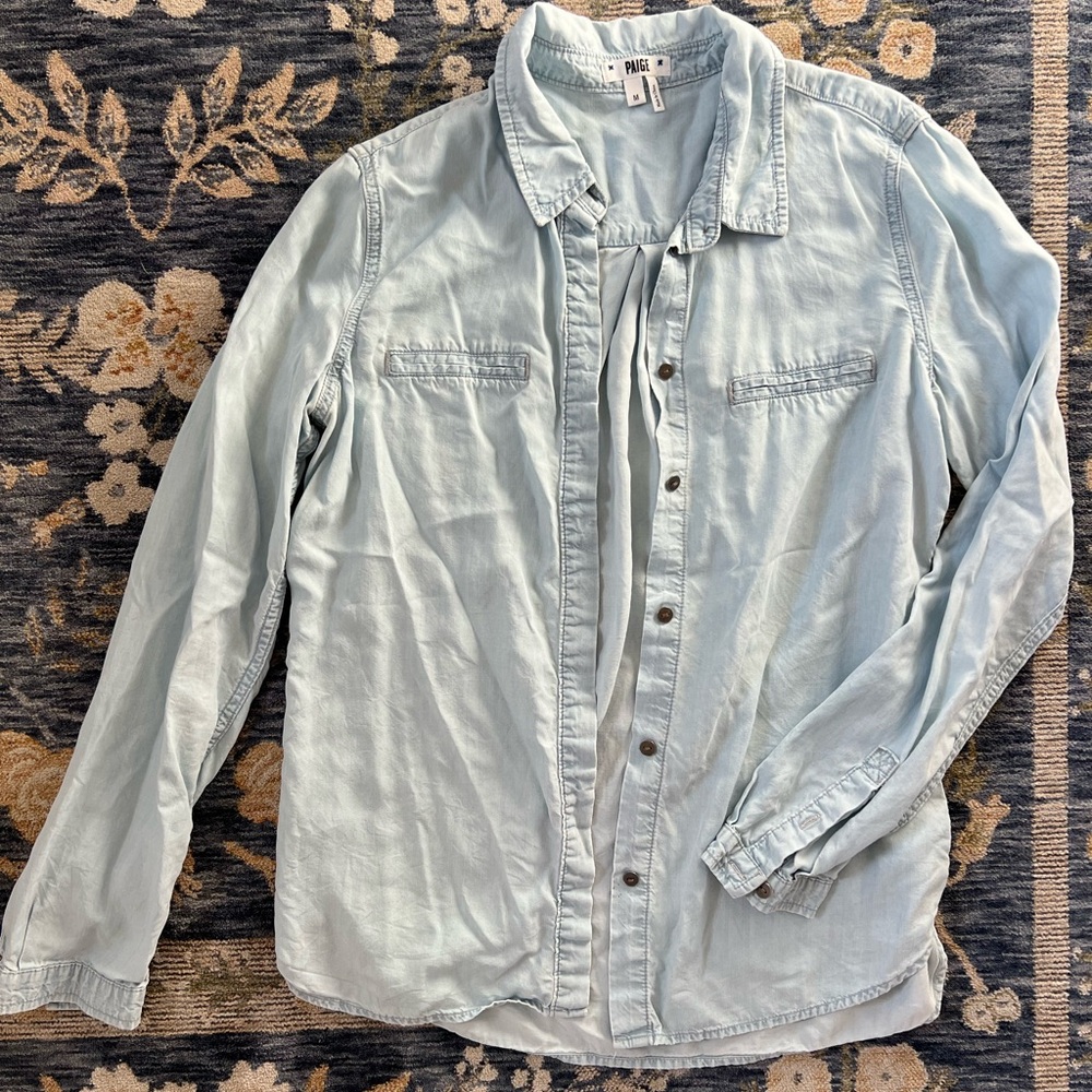 PAIGE Light Blue Button-Down Shirt